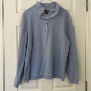 Periwinkle Blue Eddie Bauer pull over top with 1/4 zipper